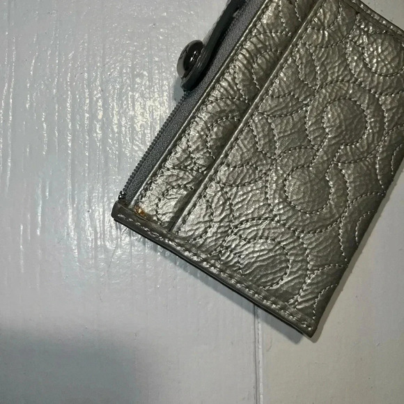 Metallic Coach Small Key Chain Wallet Silver - Picture 6 of 7